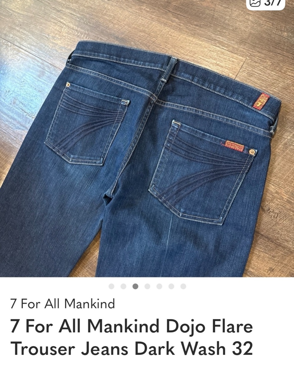 7 For All Mankind Dark Blue Bootcut Jeans